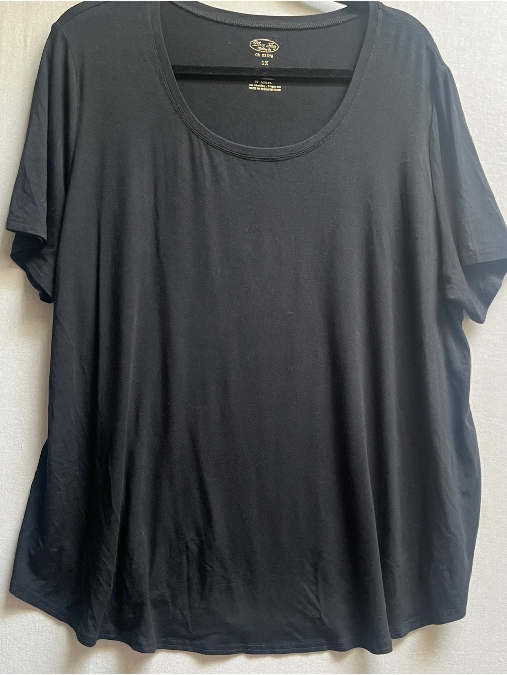 Blue Sky Clothing 95% Bamboo Basic Scoop Neck Tee 1X